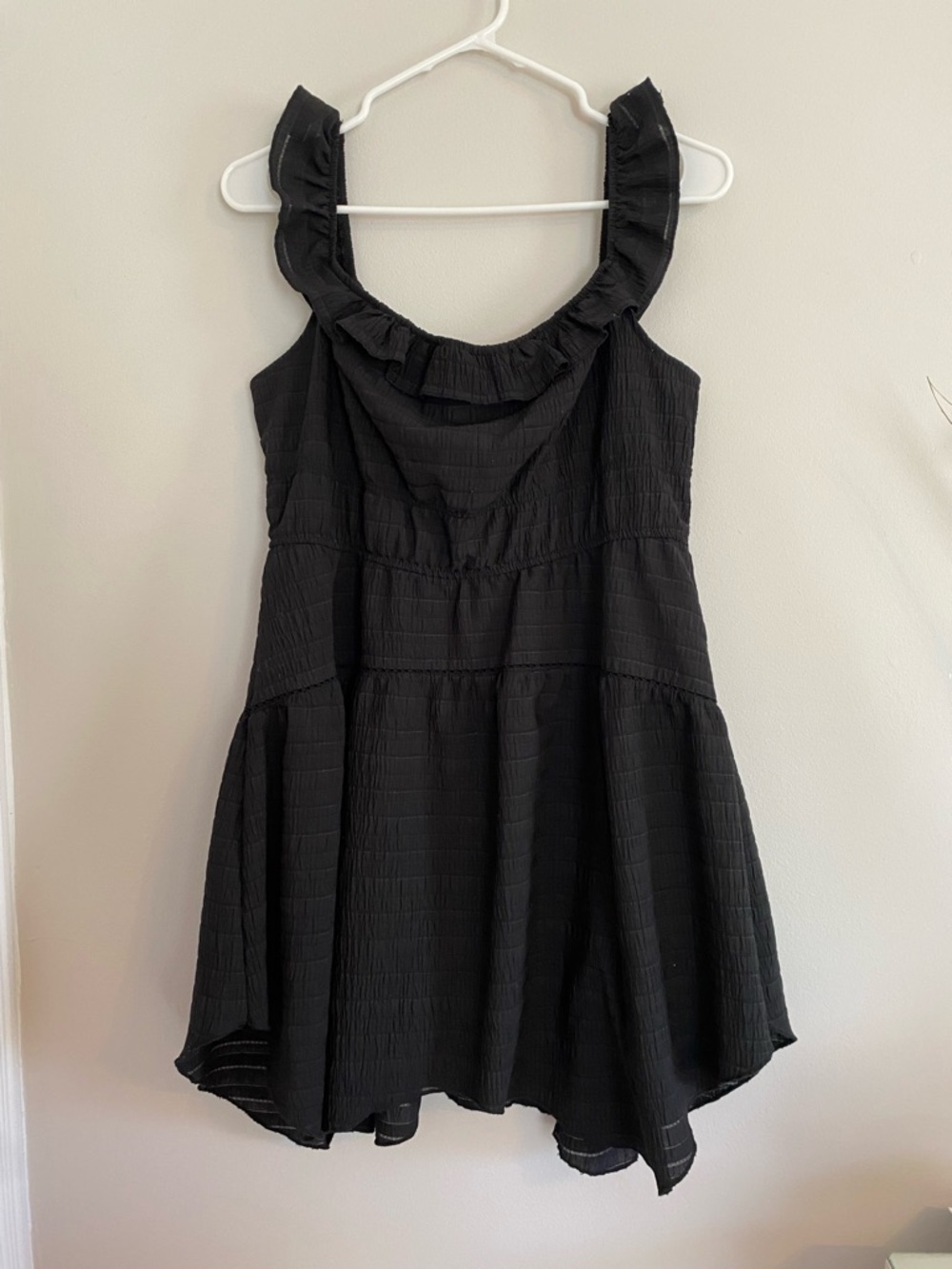 wild fable Black Ruffle-Trim Sundress